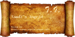 Tamás Ingrid névjegykártya